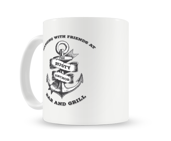 rusty anchor coffee mug