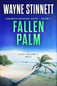 The book cover of Wayne Stinnet's novel, Fallen Palm